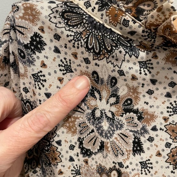 Ann Taylor Loft Ruffle Tie Neck Mixed Media Shell Sleeveless Keyhole Blouse, XL - Picture 9 of 9